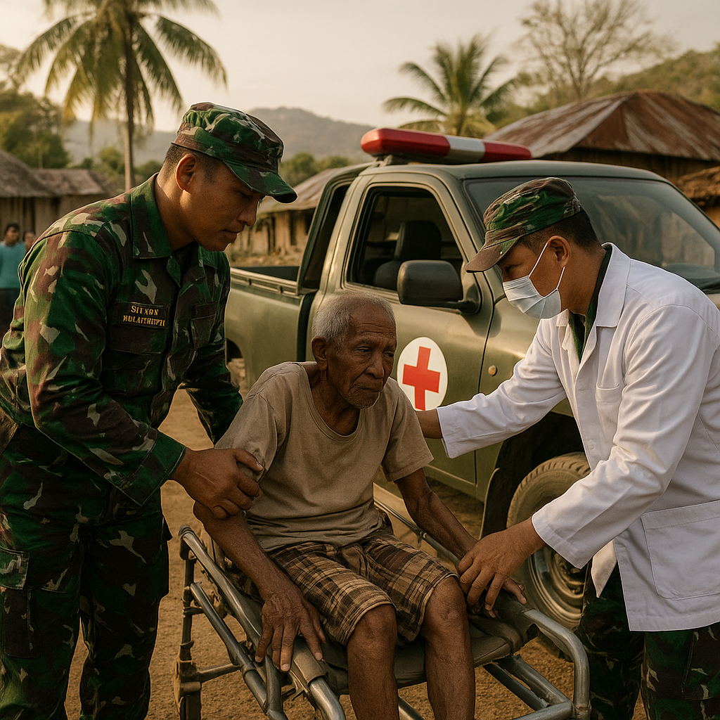 Satgas Yonarmed 12 Kostrad Jemput Pasien ke Rumah, Layanan Medis Door to Door di Alas Selatan