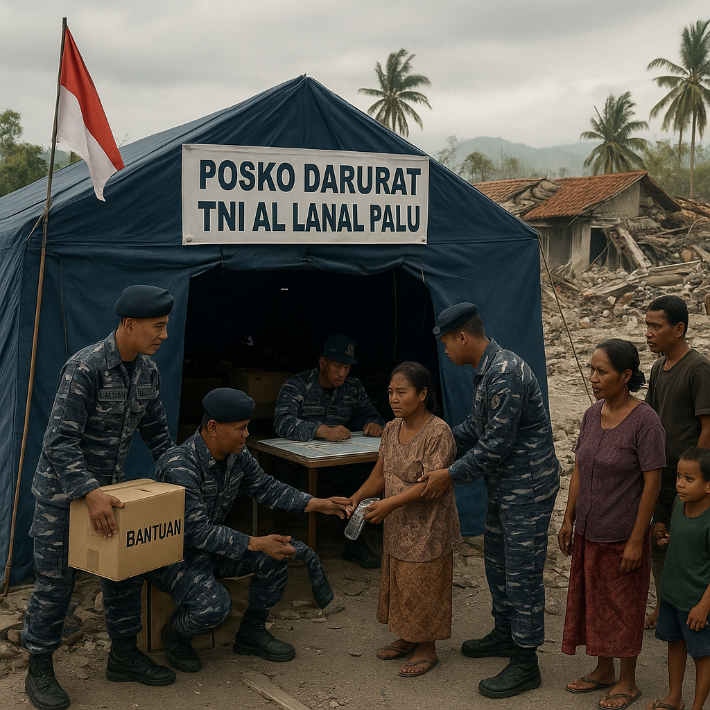 Pascagempa, Lanal Palu Terjunkan Satgas dan Bangun Posko di Sigi Sulteng