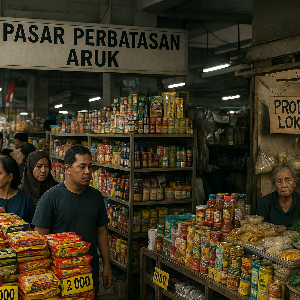 Pasar Perbatasan di Aruk Ramai oleh Barang Impor, Produk Lokal Hanya Tersisa di Pojokan
