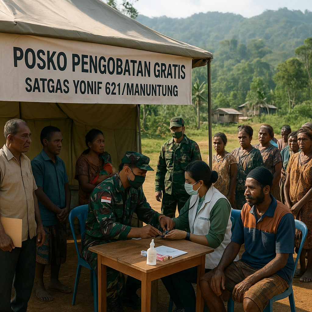 Dokter Dadakan di Pedalaman Sinak: Satgas TNI Buka Pengobatan Gratis di Distrik Terpencil