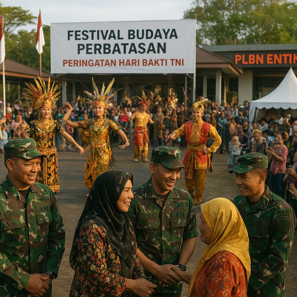 Festival Budaya Perbatasan di Entikong Kalbar Ramaikan Peringatan Hari Bakti TNI