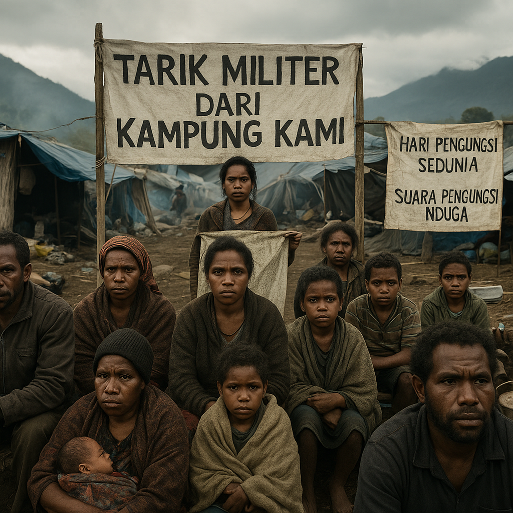Suara Pengungsi Nduga di Hari Pengungsi Sedunia: Tarik Militer dari Kampung Kami