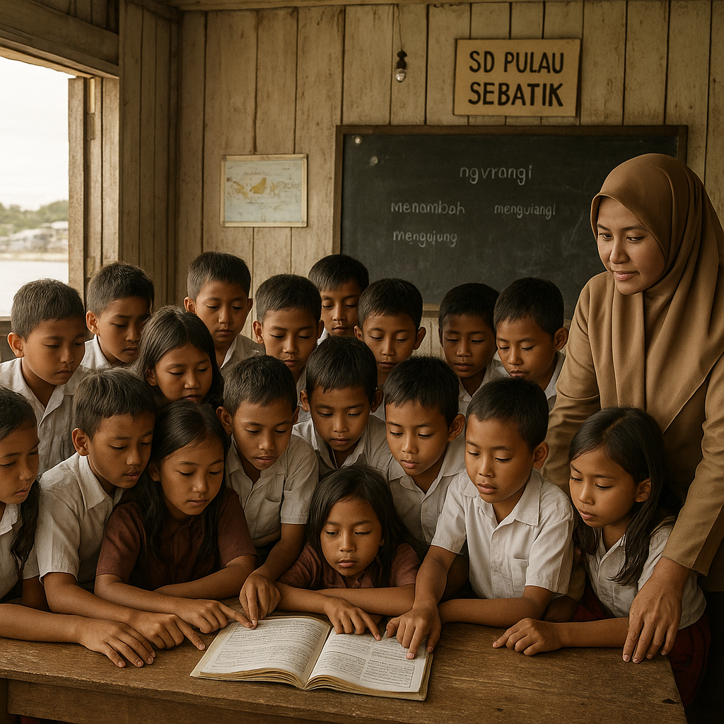 Suara Guru SD di Sebatik: Mengajar Tanpa Listrik, Berbagi Satu Buku Pelajaran