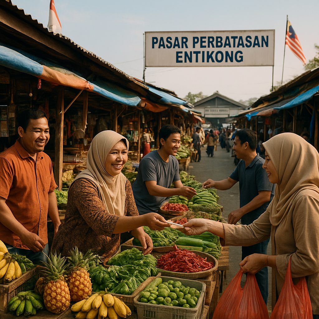 Pasar Perbatasan Entikong: Deretan Kios dan Wajah-wajah Penjual dari Dua Negara