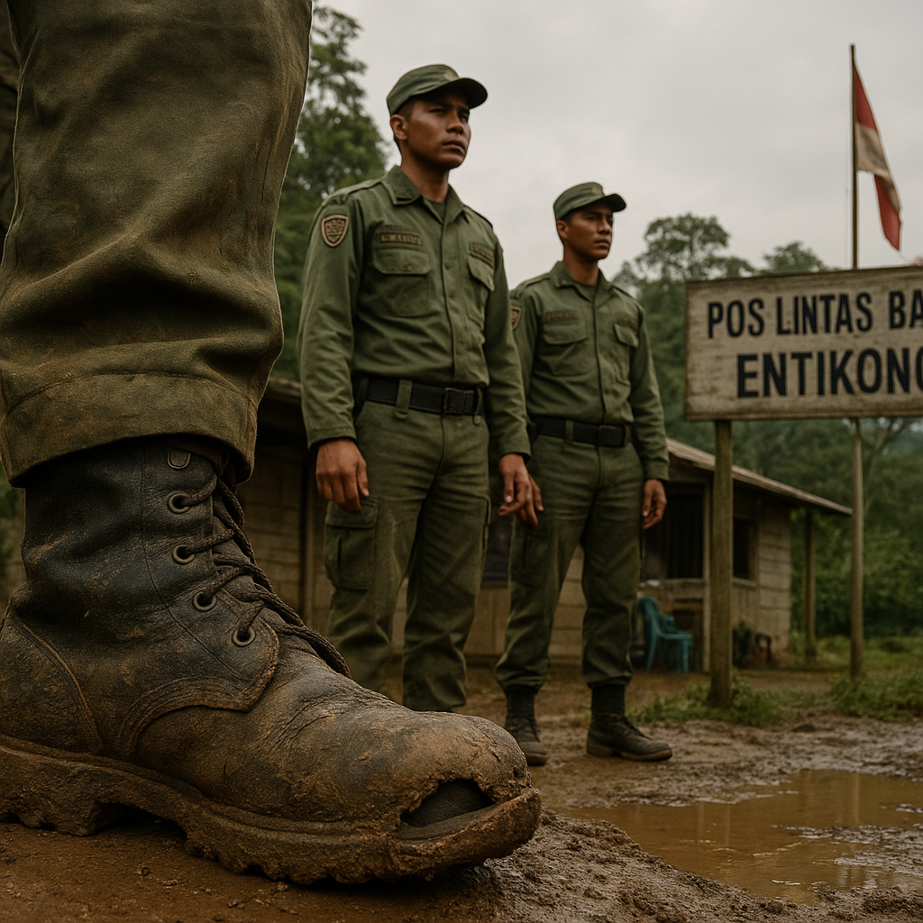Penjaga Perbatasan dengan Sepatu Bocor: Kisah Harian Petugas Pos Lintas Batas Negara di Entikong