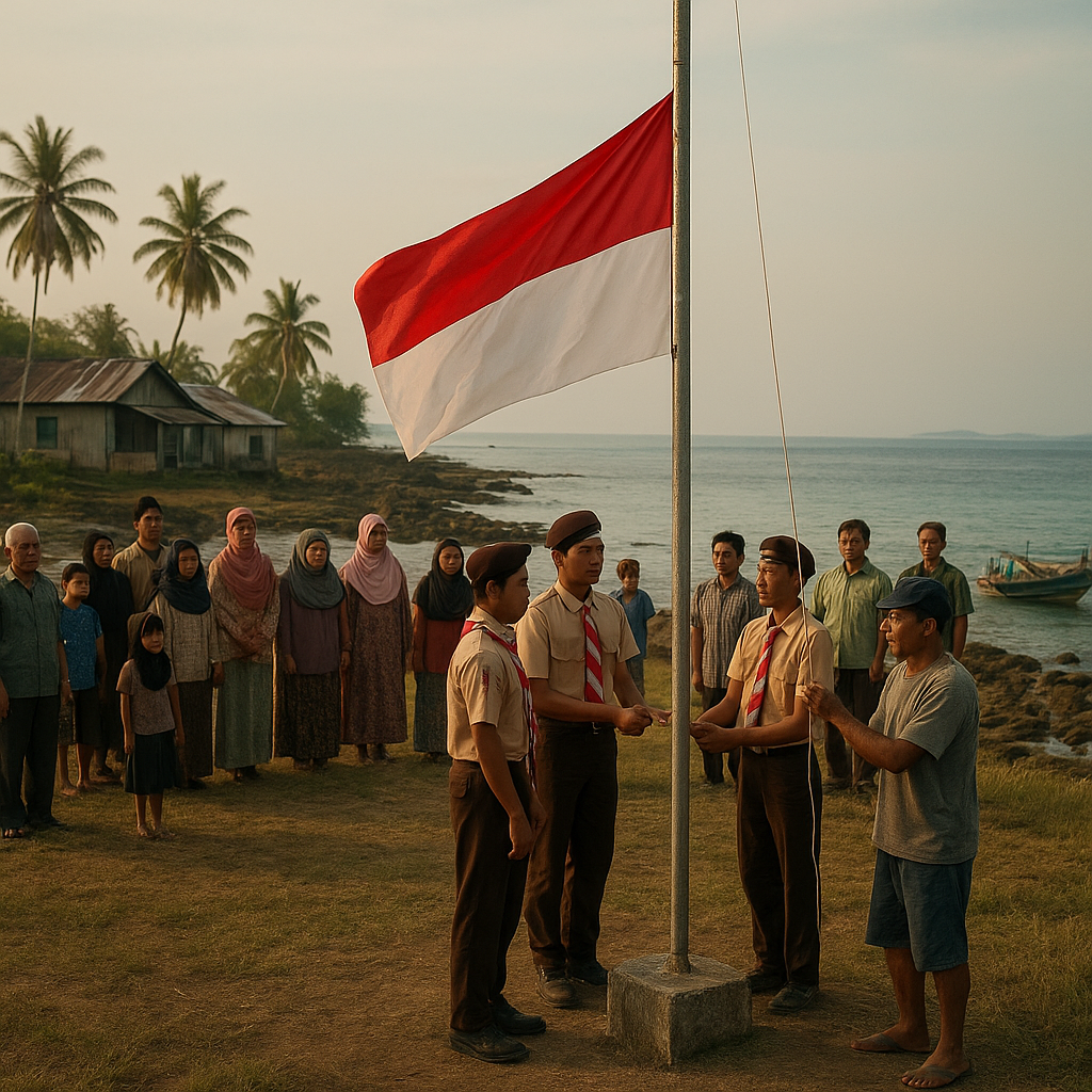 Upacara Bendera di Pulau Miangas, Ujung Utara Indonesia yang Hanya Dihuni 30 Kepala Keluarga