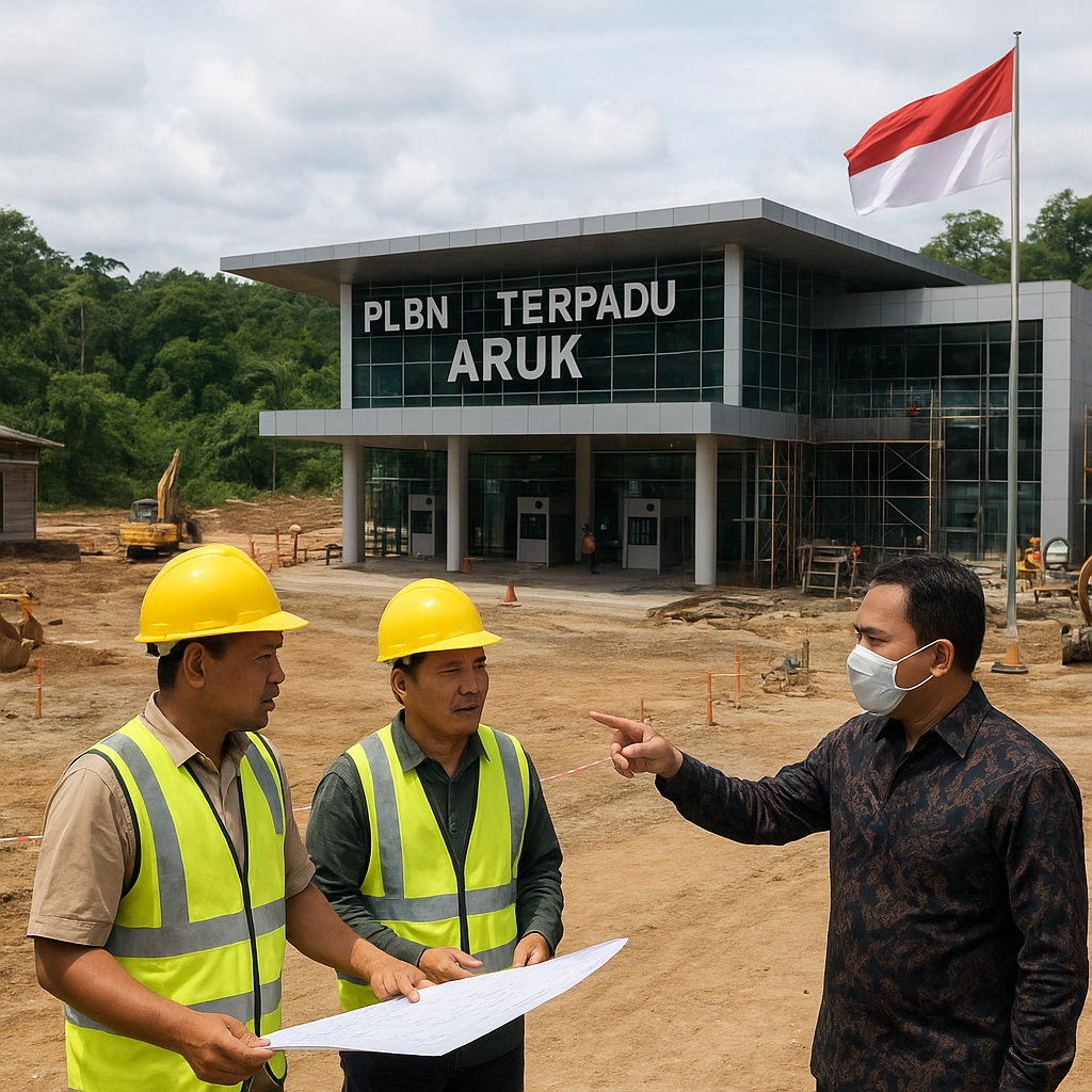 Pembangunan Pos Lintas Batas Negara (PLBN) Terpadu di Aruk Capai 80%