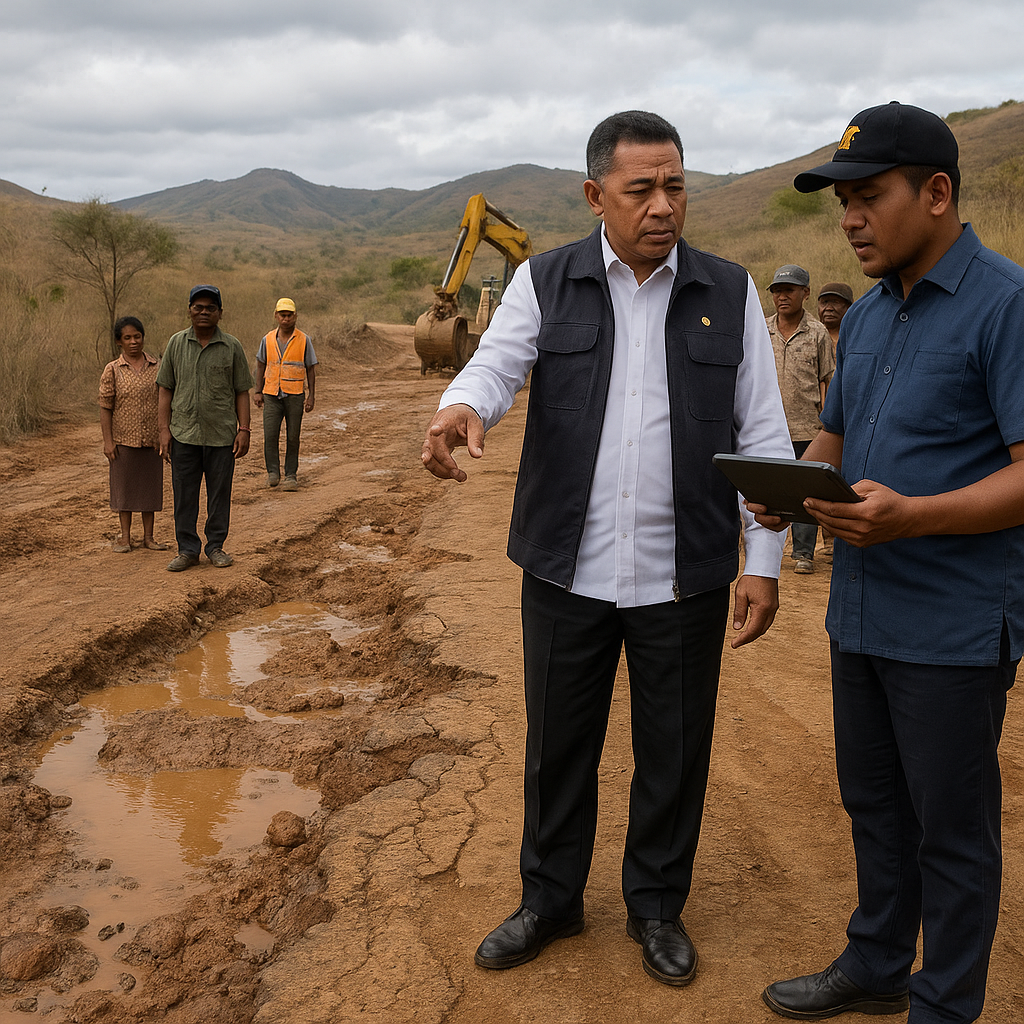 Bupati Malaka NTT Soroti Pembangunan Jalan Perbatasan yang Masih Tertinggal