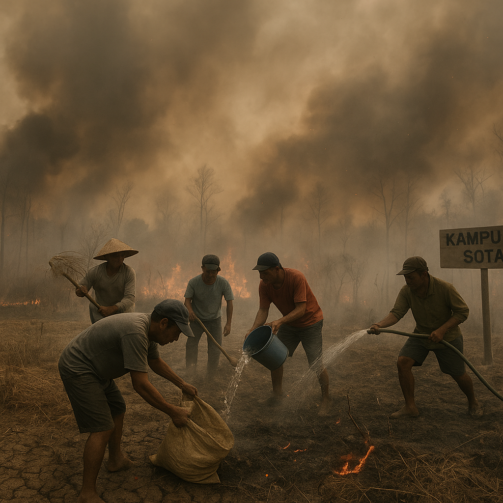 Merauke Membara, Pohon-Pohon Kering dan Asap Selimuti Kebun Warga di Jalur Perbatasan