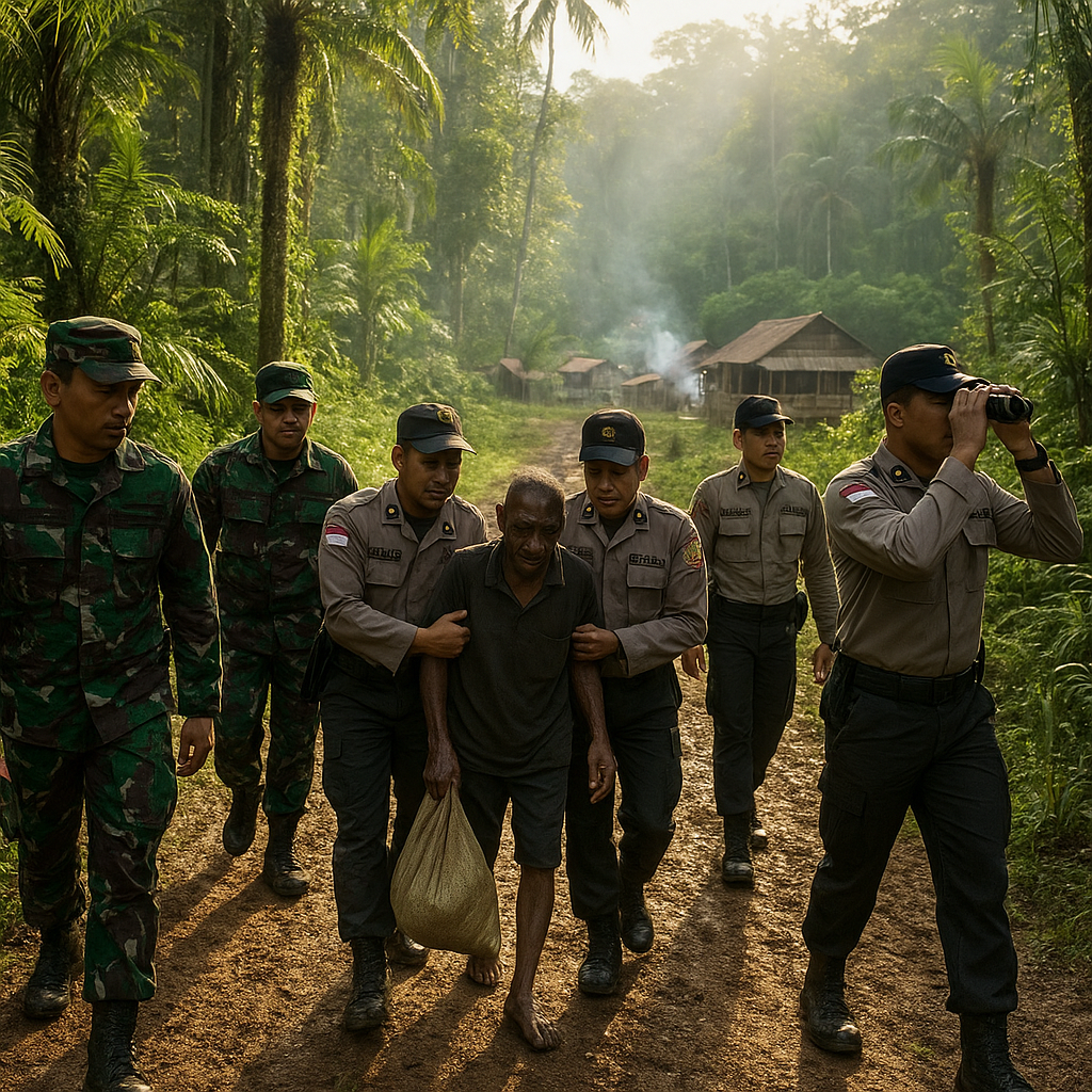 Patroli Gabungan TNI-Polri di Perbatasan RI-PNG, dari Hutan Belantara Sampai Kampung Terpencil