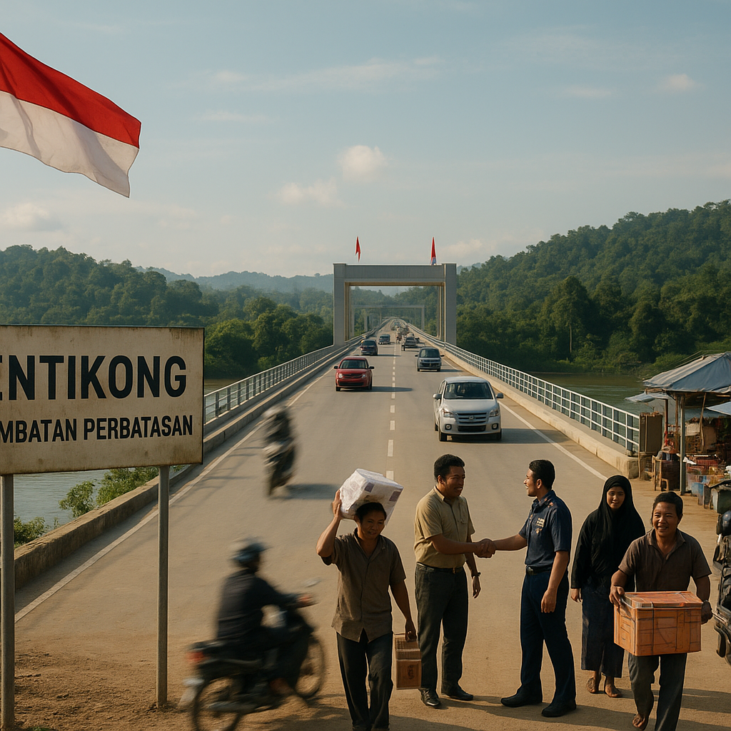 Jembatan Penghubung Perbatasan di Entikong Akhirnya Tersambung
