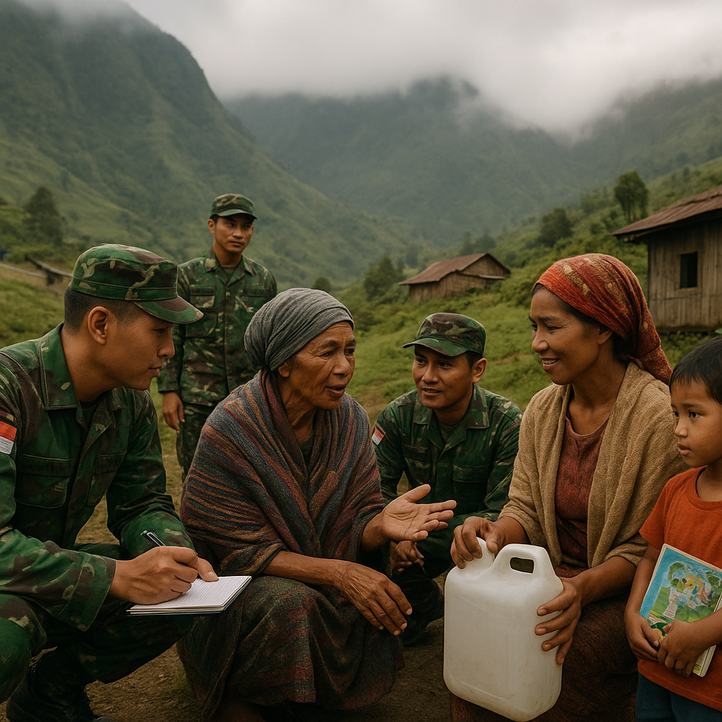 TNI Hadir sebagai Sahabat Rakyat, Pos Bulangkop Gelar Anjangsana di Pegunungan Bintang