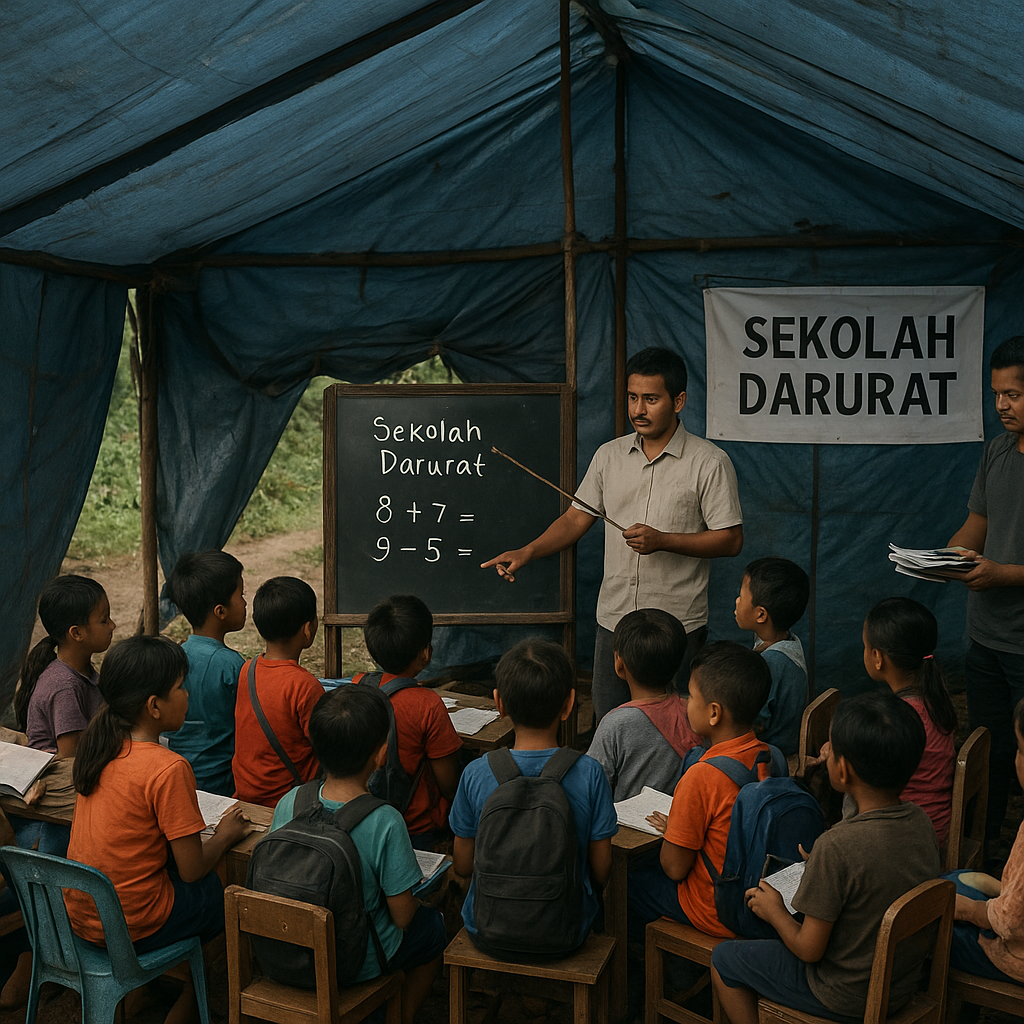 Di Perbatasan, Sekolah Darurat di Bawah Naungan Tenda