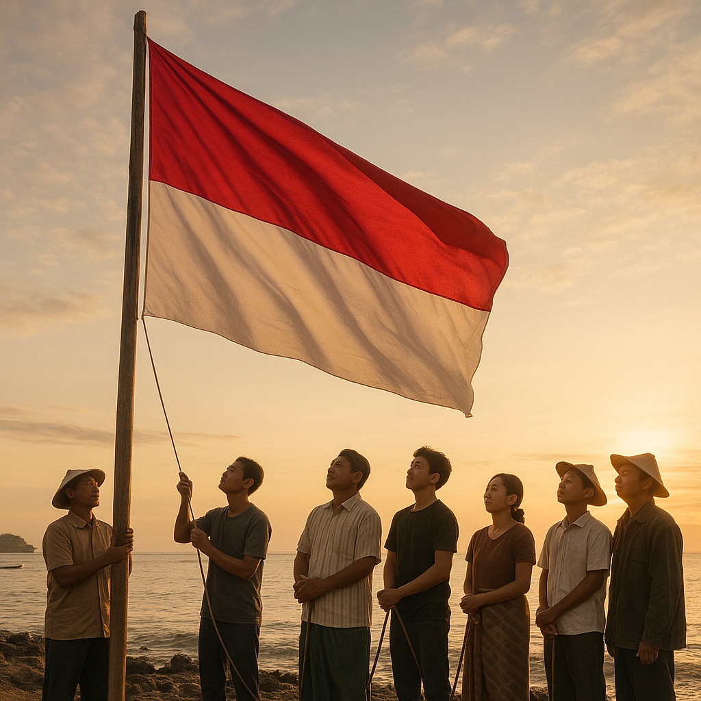 Warga Pulau Marore, Sulut, Bangga Kibarkan Bendera Merah Putih Terbesar di Perbatasan Filipina