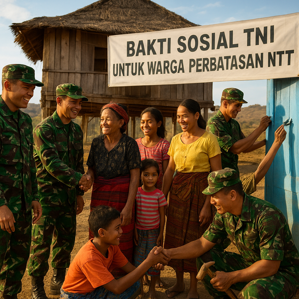 Upaya TNI Membangun Sinergi dengan Warga Perbatasan NTT Melalui Program Bakti Sosial