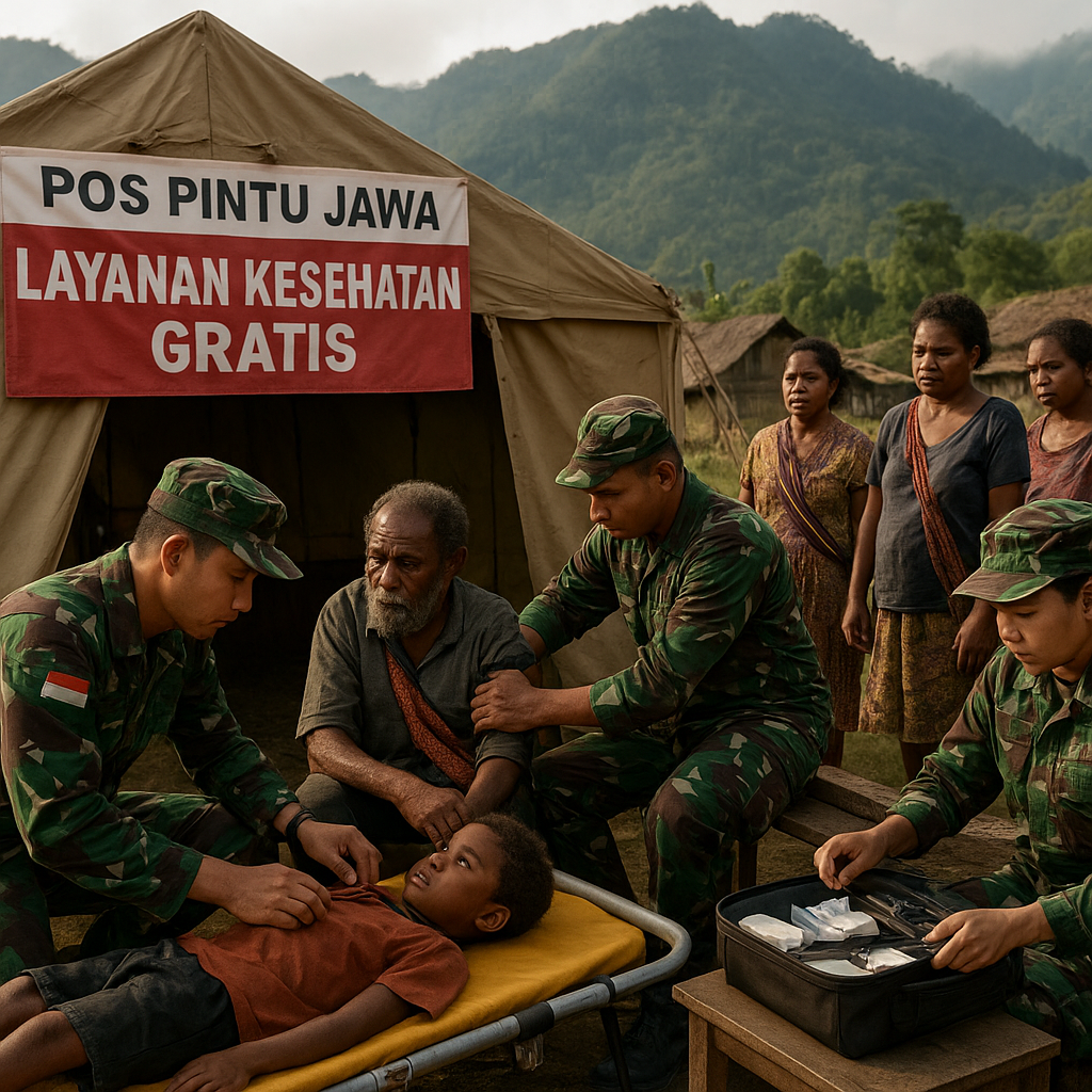 Akses Medis Terbatas, Satgas Yonif 621/Manuntung Hadirkan Layanan Kesehatan Gratis bagi Warga Pedalaman Papua