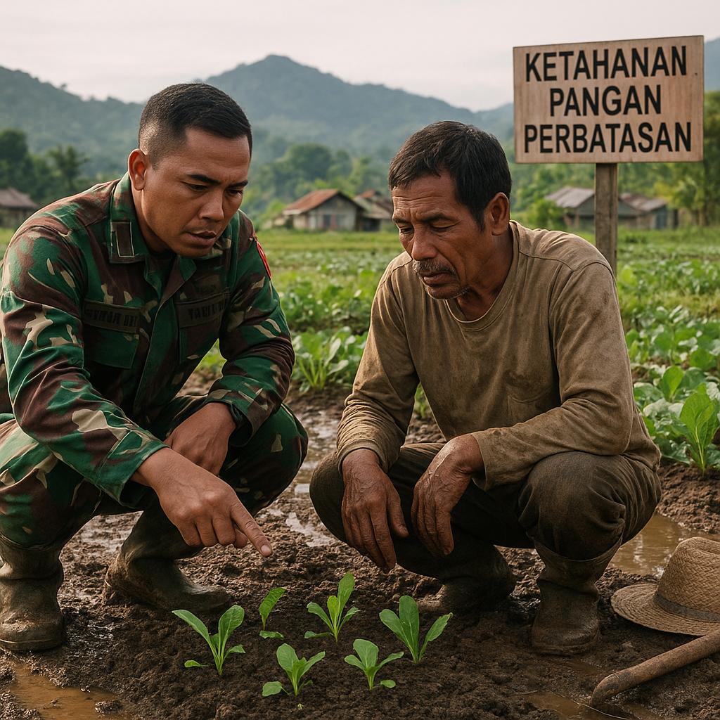 Babinsa Sentani Turun ke Lahan Perkuat Ketahanan Pangan Lewat Pendampingan Petani Sayur