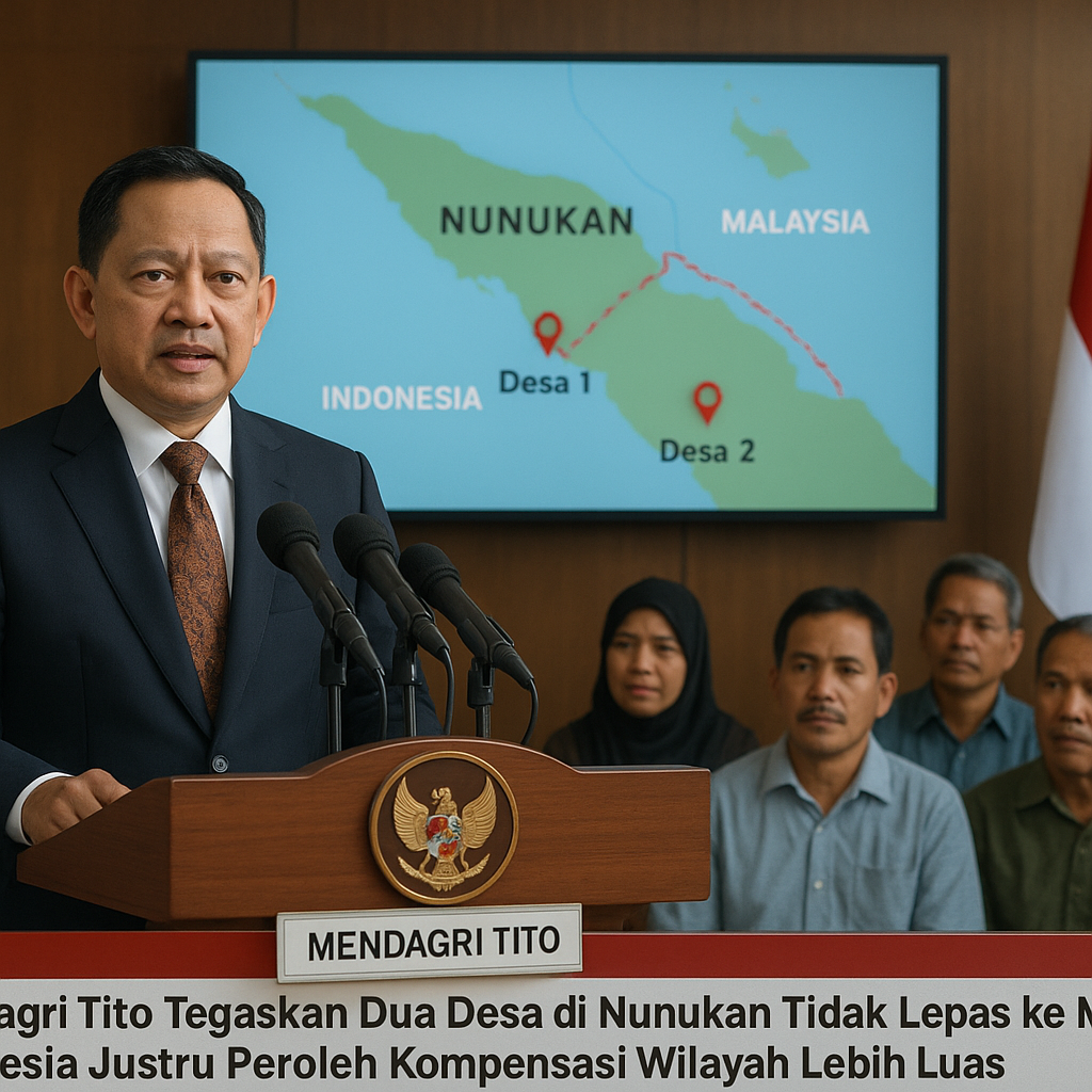 Mendagri Tito Tegaskan Dua Desa di Nunukan Tidak Lepas ke Malaysia, Indonesia Justru Peroleh Kompensasi Wilayah Lebih Luas