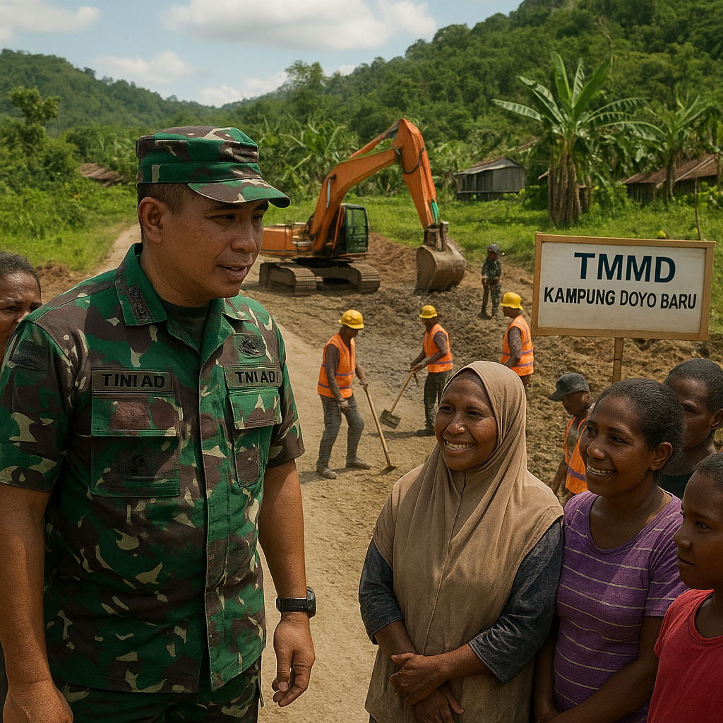Dandim 1701/Jayapura Tinjau Pembangunan Jalan TMMD di Kampung Doyo Baru, Pastikan Manfaat Langsung ke Warga