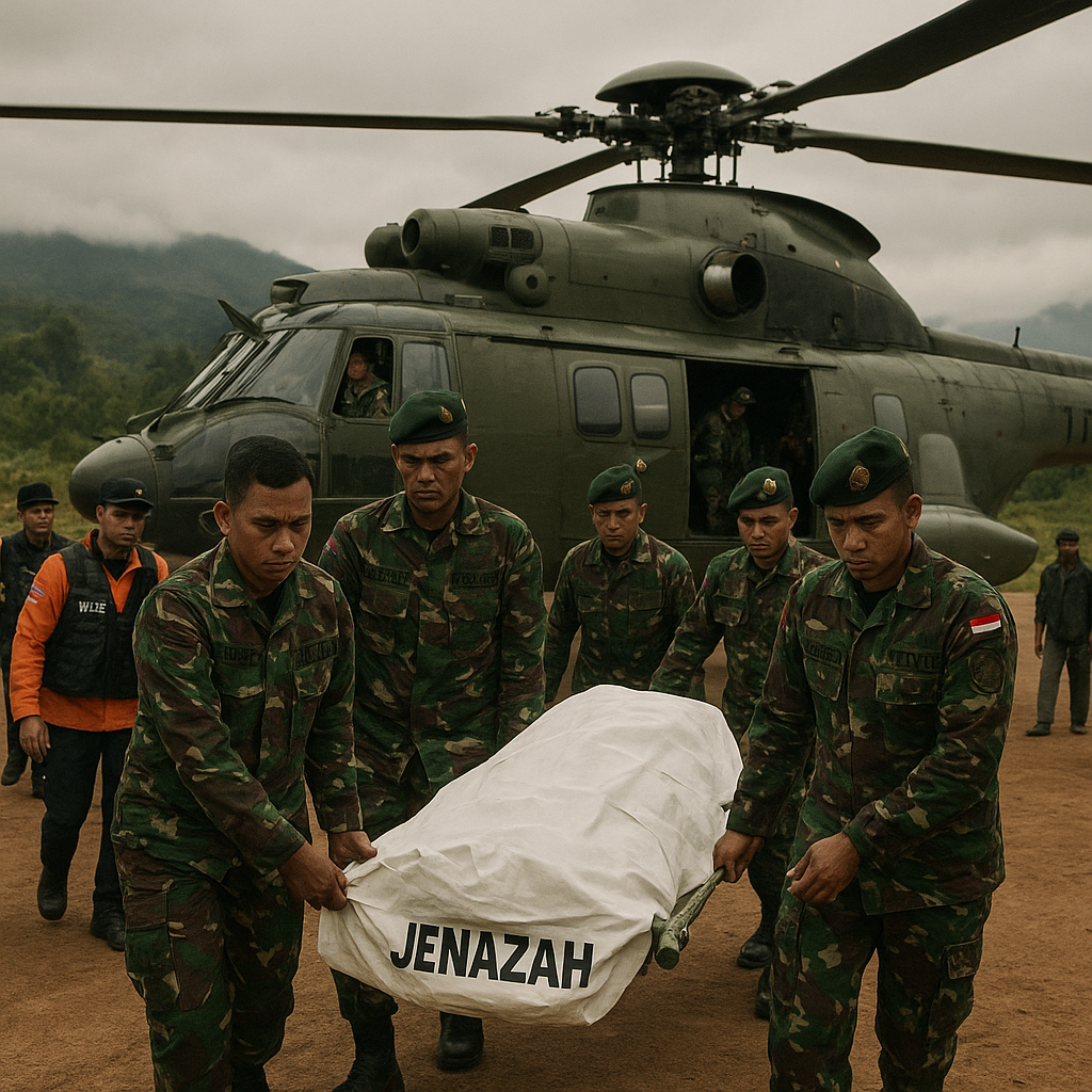 Koops TNI Habema Evakuasi Jenazah Pilot AMA Air Korban Penembakan Diduga oleh KKB