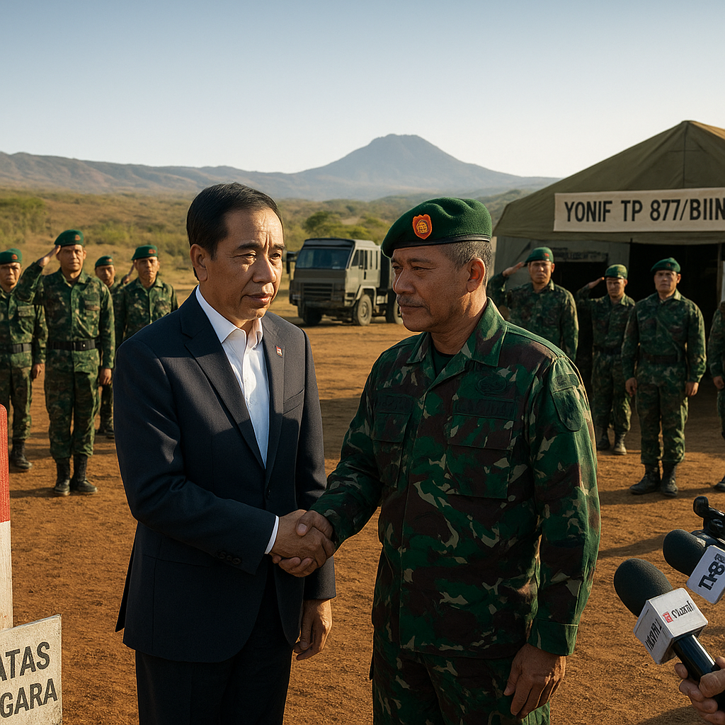 Tinjau Yonif TP 877/Biinmaffo di NTT, Menhan Minta Prajurit Jaga Kedaulatan Negara di Perbatasan