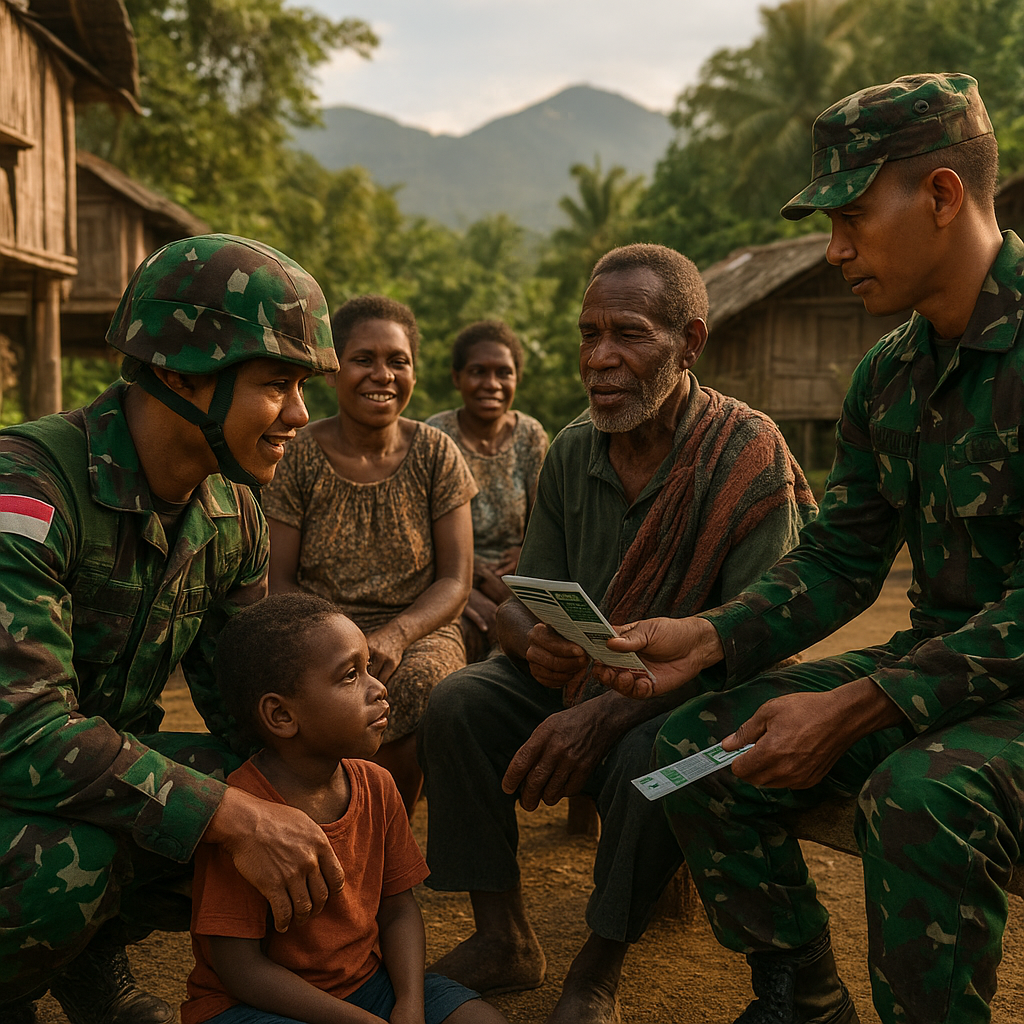 Sentuh Hati Warga Papua, Satgas Yonif 757/GV Bangun Kepercayaan Lewat Komsos di Kampung Hiyabu