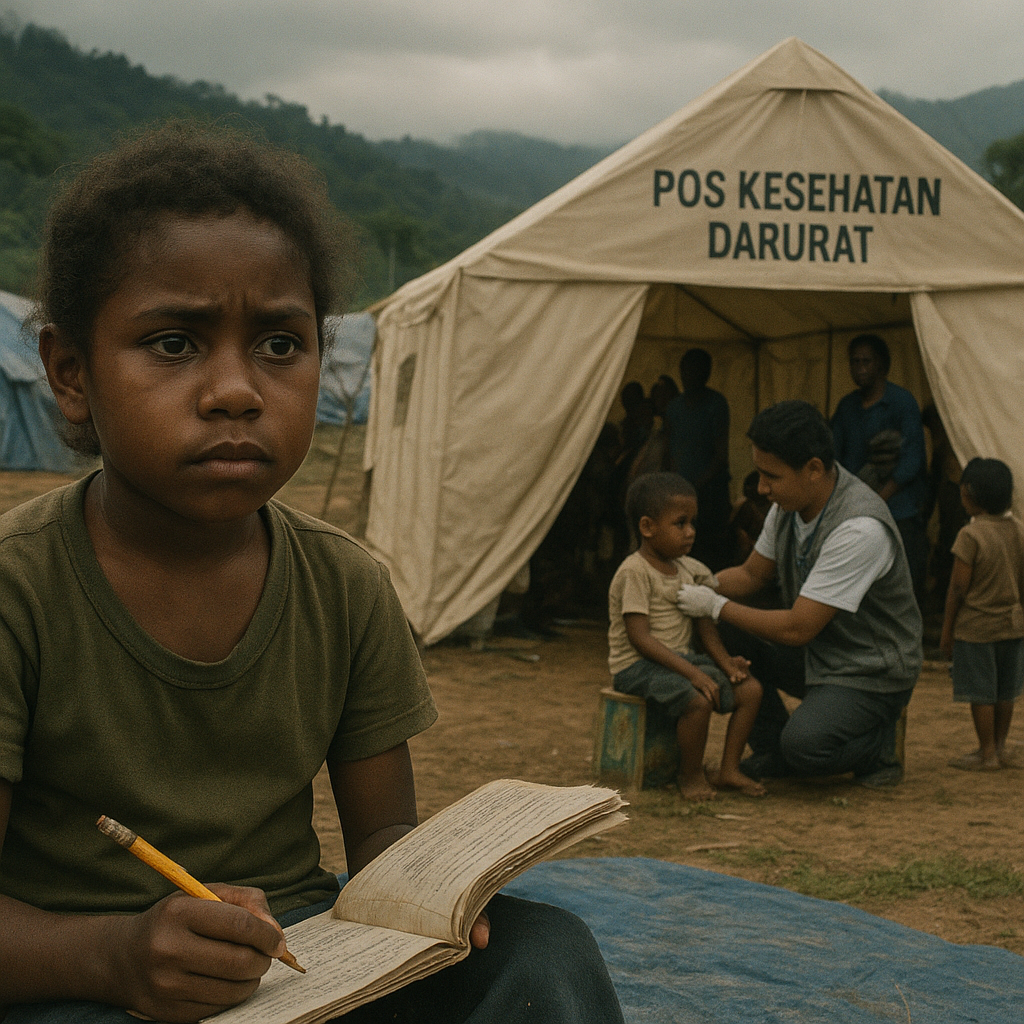 Bukan Cuma Peluru, Pengungsi Papua Terancam Putus Sekolah dan Minim Medis