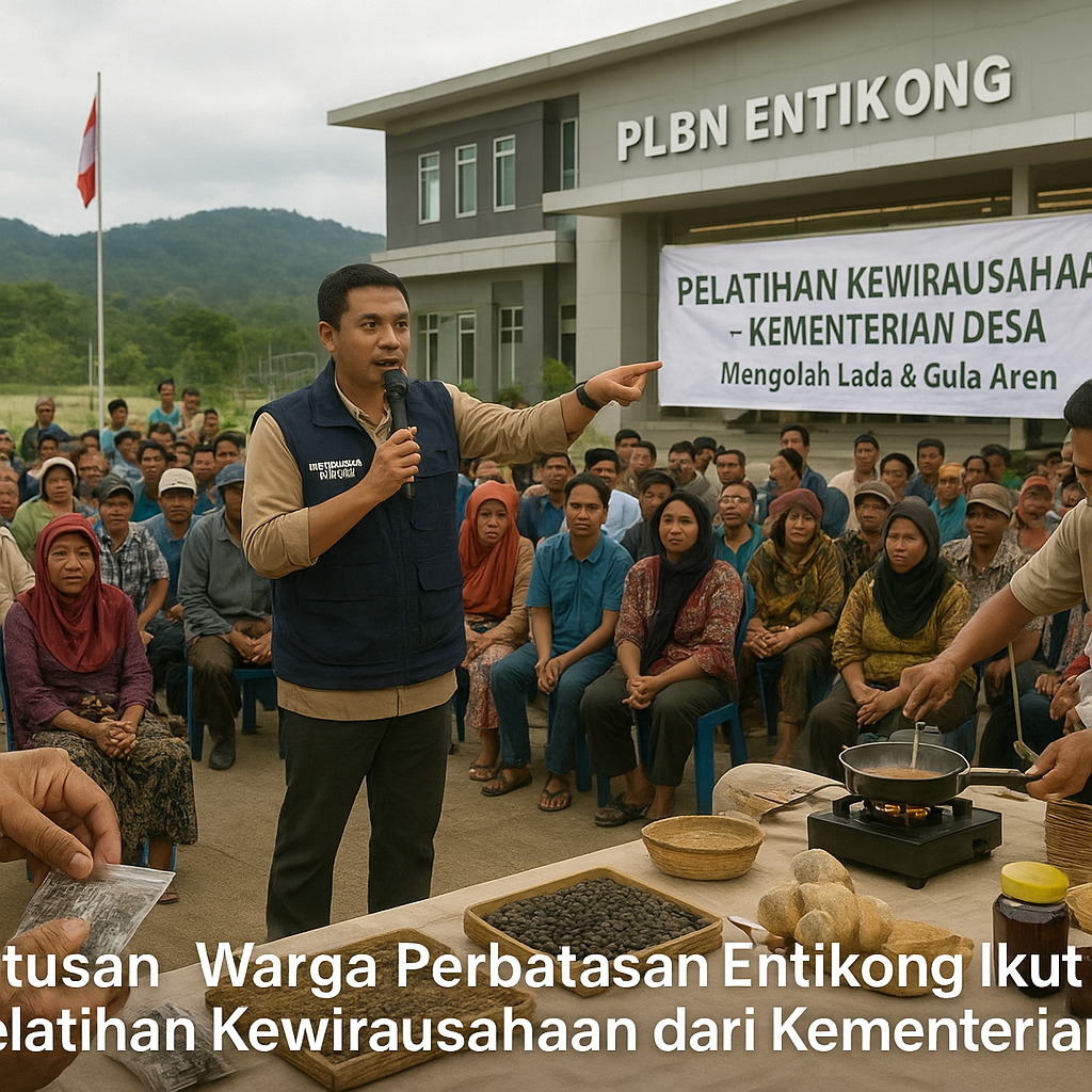 Ratusan Warga Perbatasan Entikong Ikut Pelatihan Kewirausahaan dari Kementerian Desa