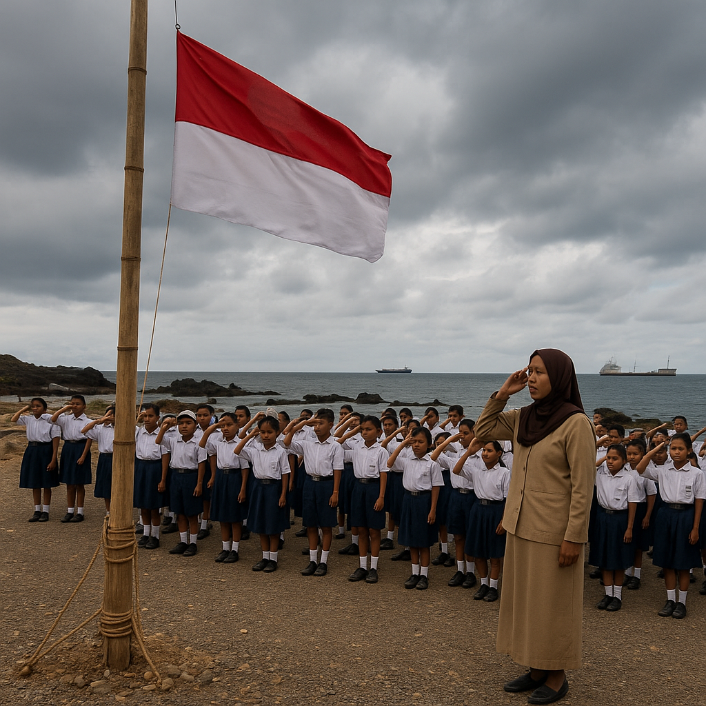 Upacara Bendera di Ujung Karang: Tradisi Mingguan Siswa SDK Citembur, Pulau Ndana, NTT
