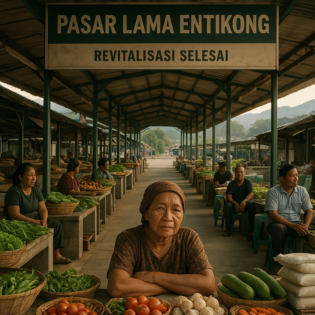Potret Pedagang Pasar di Entikong: Menanti Pembeli dari Perbatasan RI-Malaysia Setelah Revitalisasi