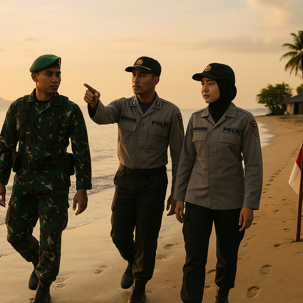 Patroli Gabungan TNI-Polri di Pulau Sebatik: Menjaga Garis Batas di Tengah Gelombang Tenang