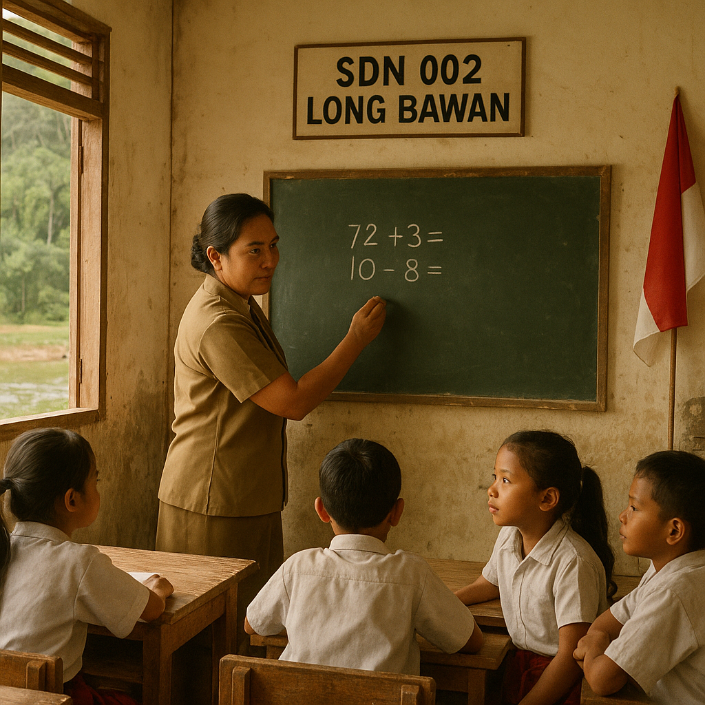 Suara Guru SDN 002 Long Bawan: 'Mengajar di Ujung Negeri dengan Kapur dan Hati'