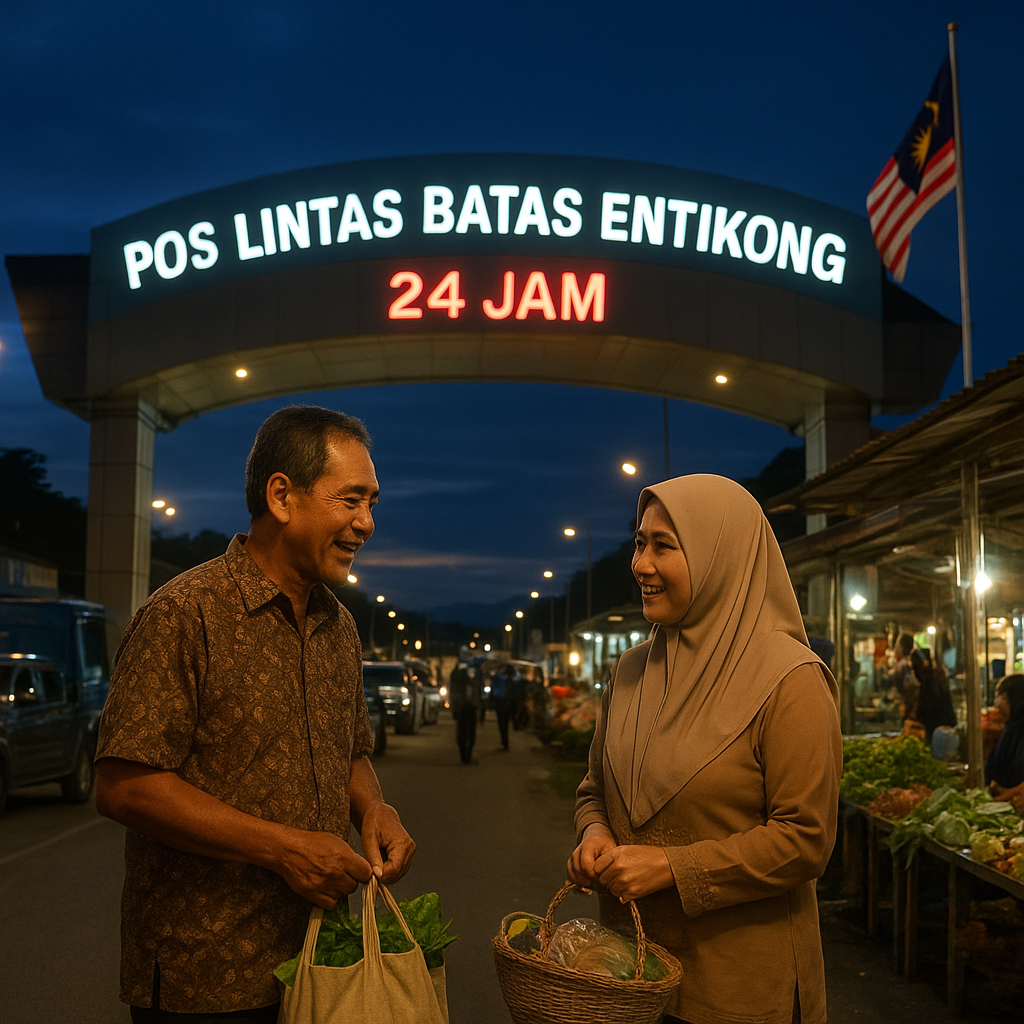 Pos Lintas Batas Entikong Kini 24 Jam: Gerbang Ekonomi yang Tak Lagi Tertidur