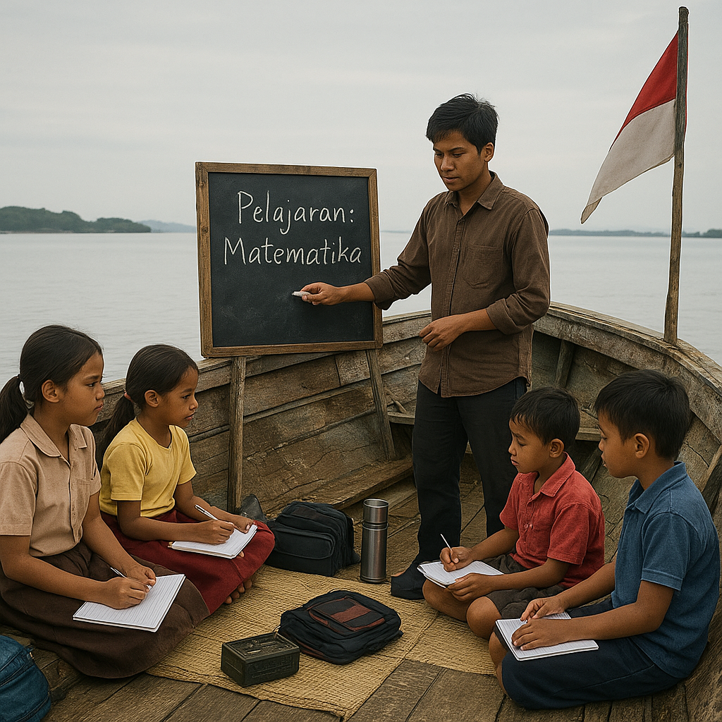 Sekolah Darurat di Atas Perahu: Pendidikan Anak-Anak Perbatasan Kepulauan Riau