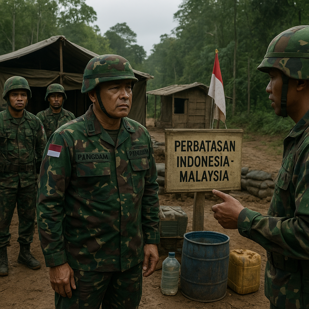 Pangdam XIII/Merdeka Kunjungi Pos Terdepan di Perbatasan Kalimantan-Malaysia