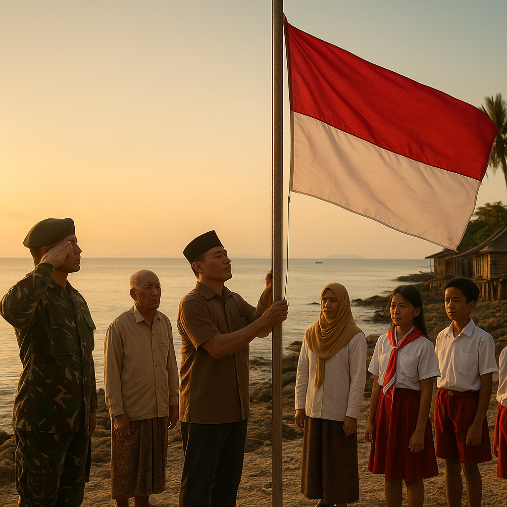 Upacara Bendera di Pulau Miangas, Daratan Terluar Utara Indonesia