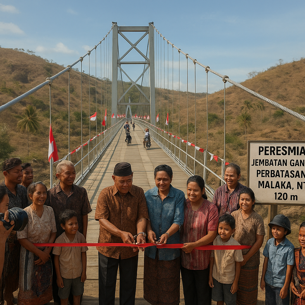 Jembatan Penghubung Nyawa: Pembangunan Jembatan Gantung di Perbatasan NTT Resmi Dibuka