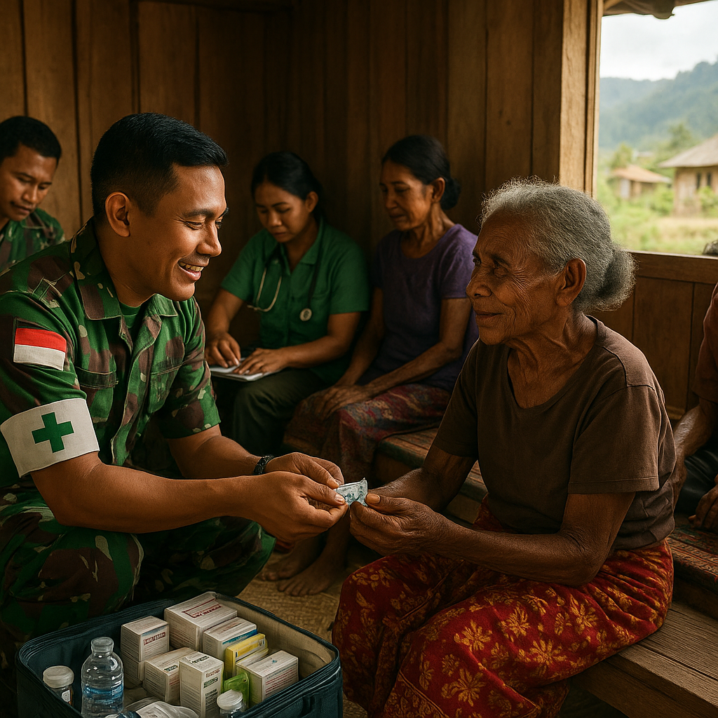 TNI Bawa Obat dan Harapan untuk Warga Lanjut Usia di Sinak, Puncak