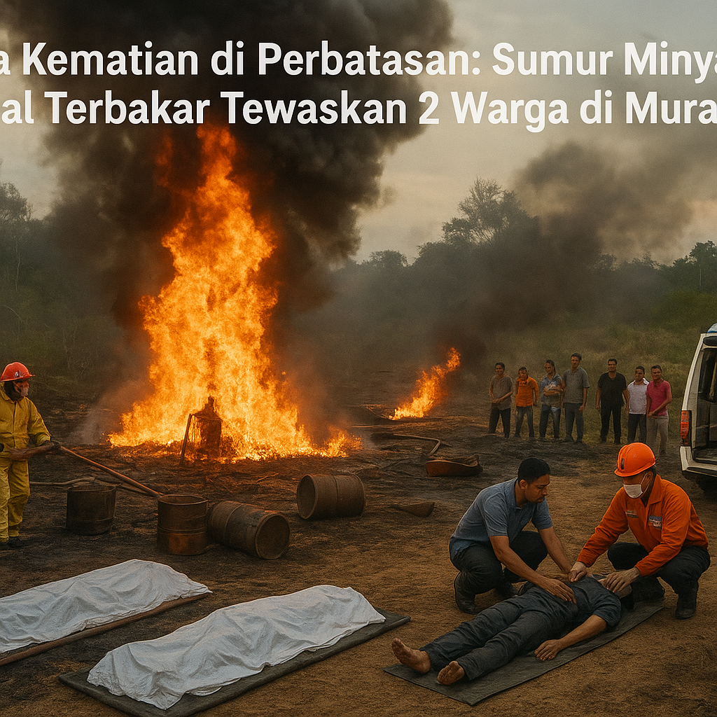 Bara Kematian di Perbatasan: Sumur Minyak Ilegal Terbakar Tewaskan 2 Warga di Muratara