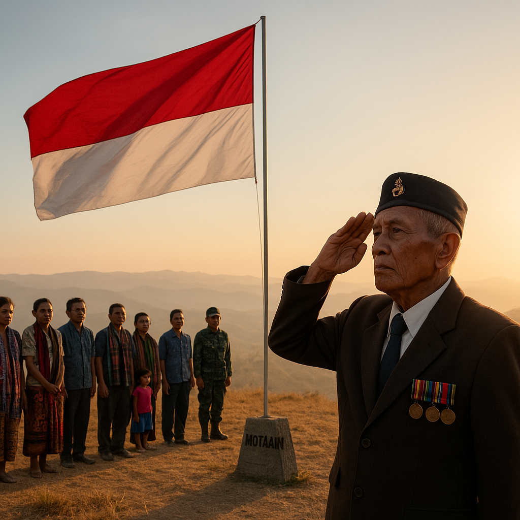 Upacara Bendera di Atas Bukit Motaain: Merah Putih Berkibar di Tapal Batas Timor Leste