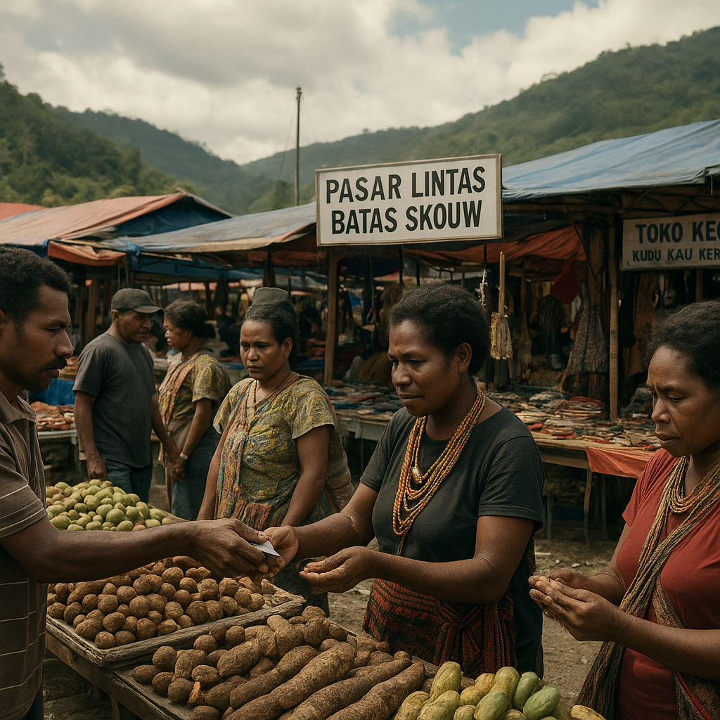 Pasar Lintas Batas Skouw: Denyut Ekonomi dan Tarik Ulur Kedaulatan di Perbatasan Papua-PNG