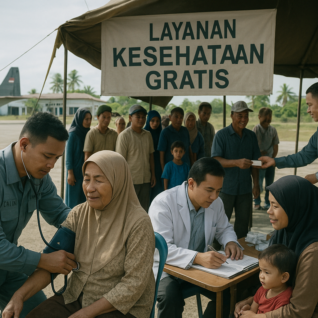 Pengabdian Tanpa Batas TNI AU di Ujung Utara Indonesia, Hadirkan Layanan Kesehatan Gratis untuk Warga Perbatasan Natuna