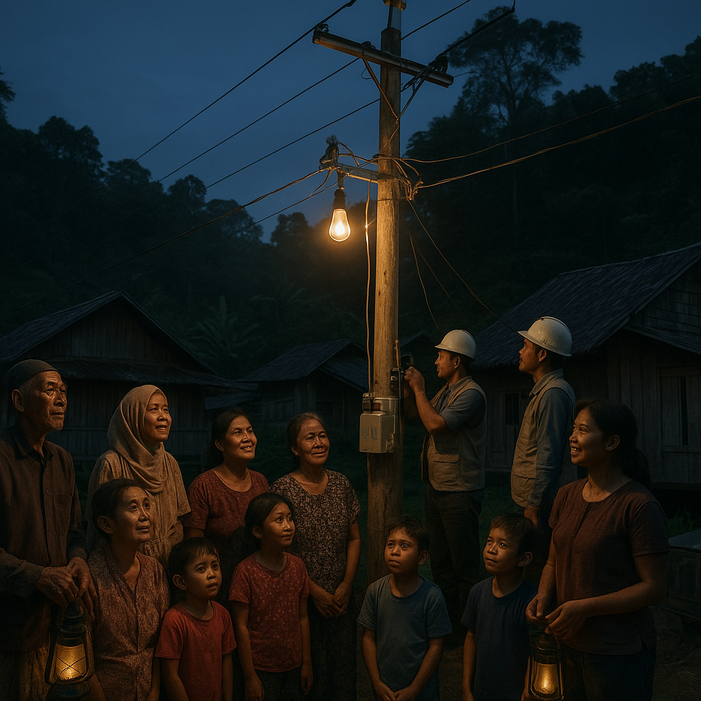 Jaringan Listrik Masuk Kampung Perbatasan: Dari Kegelapan Menuju Sekeping Cahaya Harapan