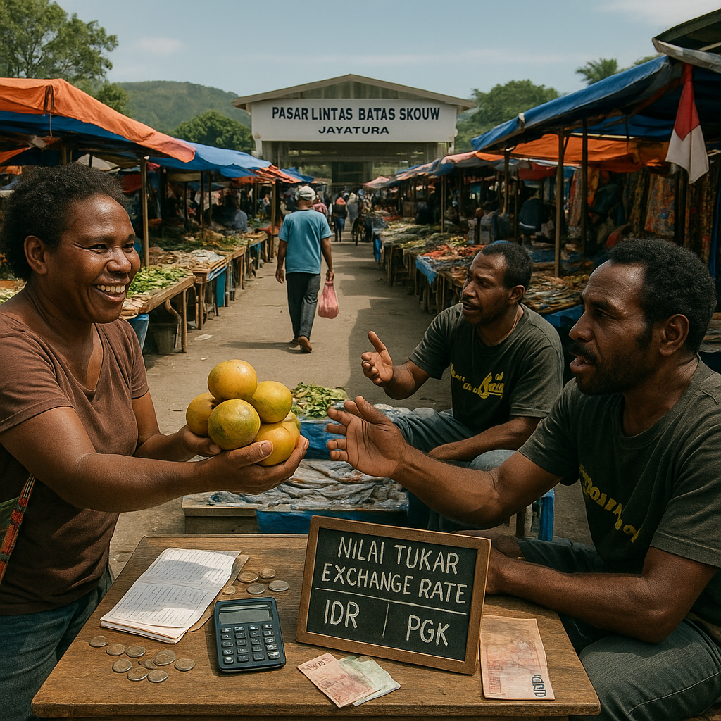Pasar Lintas Batas Skouw, Dari Senyum Pedagang hingga Tegangnya Negosiasi Nilai Tukar Rupiah-Kina