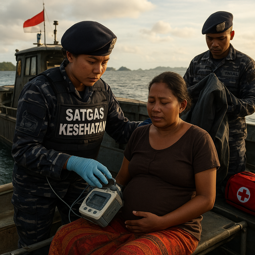 Dokter Terapung Satgas Kesehatan TNI AL Selamatkan Ibu Hamil di Pulau-Pulau Kecil Perbatasan Maluku