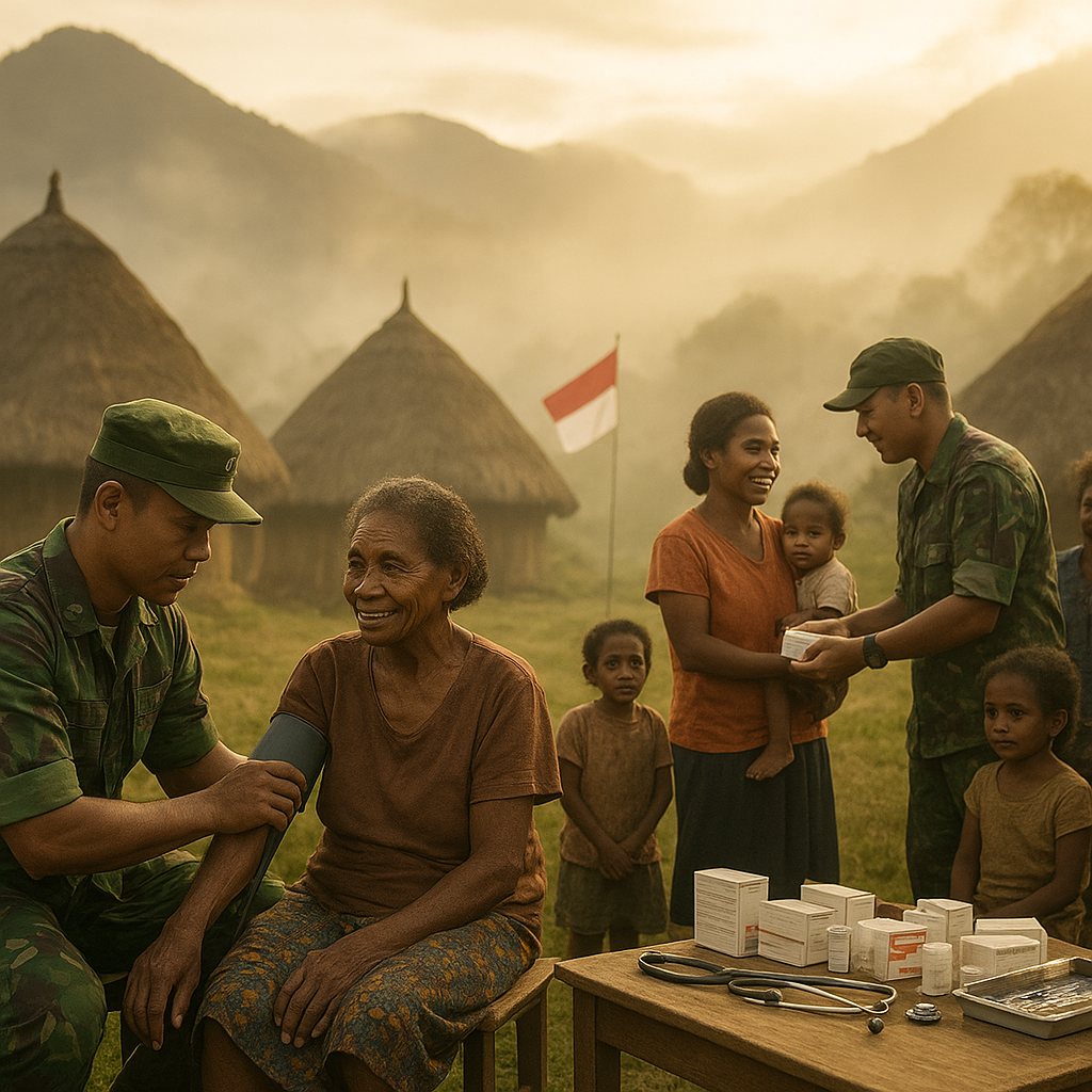 Sentuhan Hangat di Honai Kunganeri, Satgas Yinif 742/SWY Koops TNI Habema Hadir Bawa Rasa Aman dan Sehat