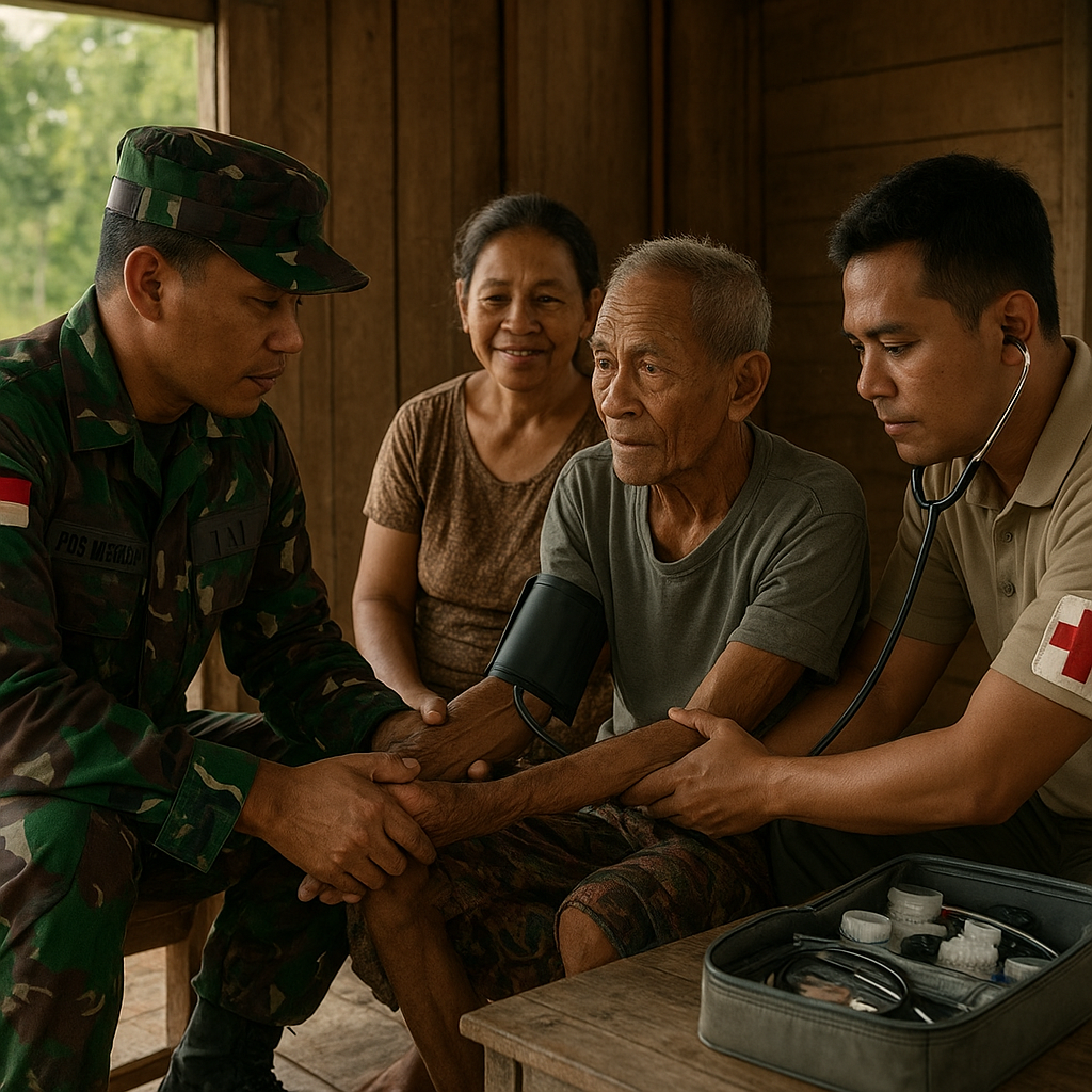 Pelayanan Medis Door-to-Door Pos Mentari: TNI Menyapa Warga Sakit di Rumah Mereka di Desa Badau