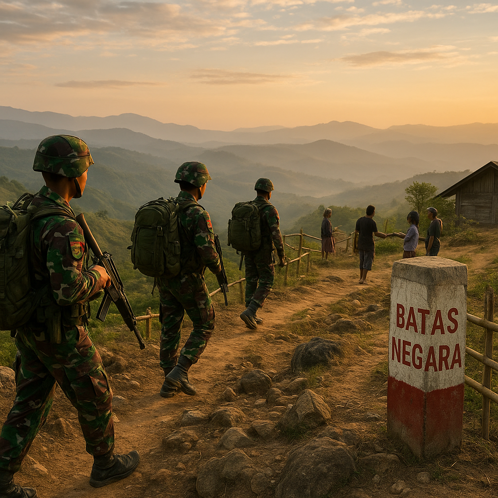 Potret Perbatasan NTT-RDTL di Atas Bukit, Patroli Satgas Pamtas Yonif Raider 142/BSJ