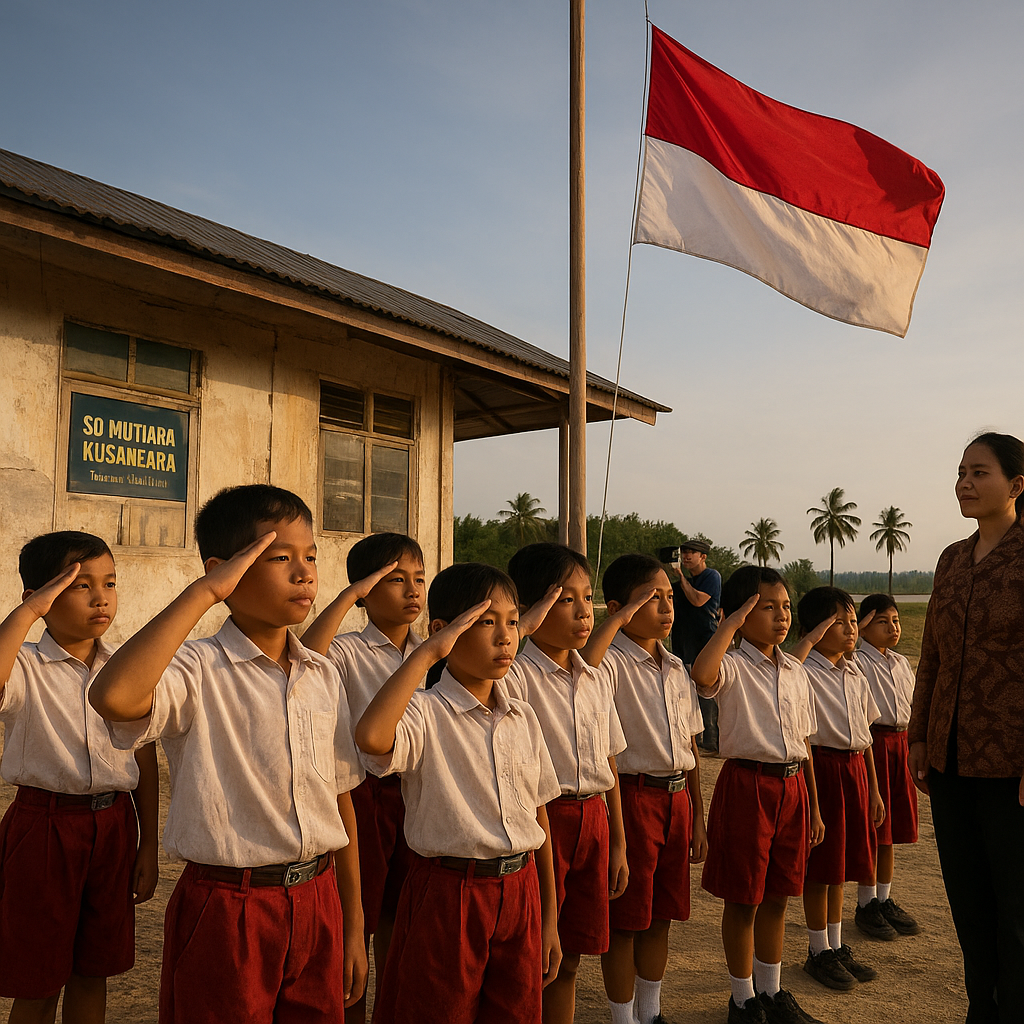 Upacara Bendera di Sekolah Perbatasan