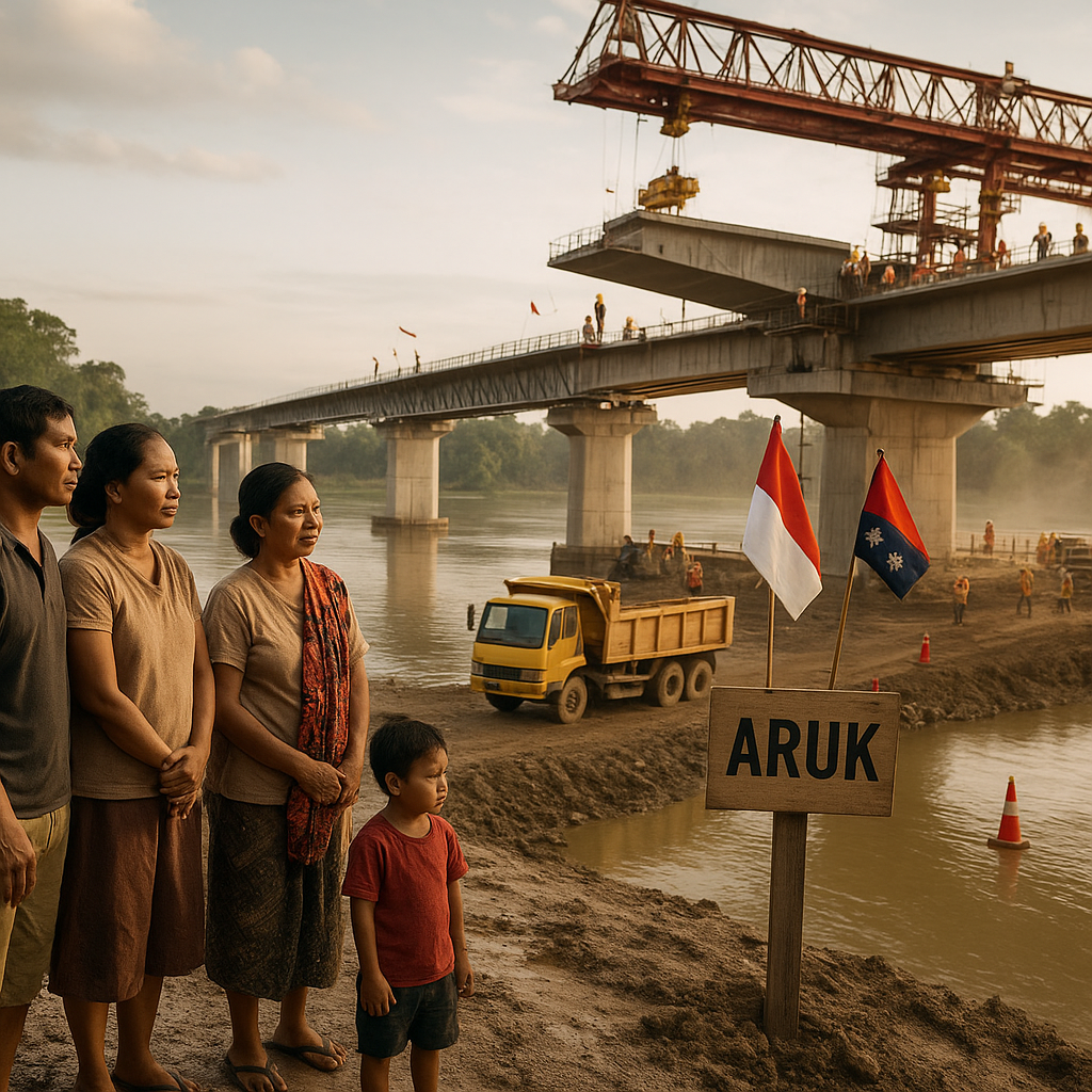 Pembangunan Jembatan Tembus Batas RI-Malaysia di Aruk Percepat Perekonomian Warga